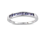 Sterling Silver Channel Set TANZANITE Stackable Band Ring (.620 cts)
