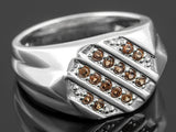 Rhodium over Sterling Silver Imperial Colored Zircon Row Ring