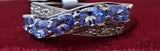 Platinum over Sterling Silver AA+ TANZANITE & TOPAZ Bypass Ring